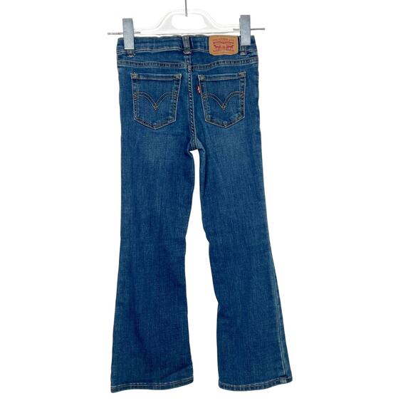 LEVI'S 726 Flare Kids Jeans High Rise Medium Wash Blue Denim Unisex Size 6/6X - Picture 3 of 8